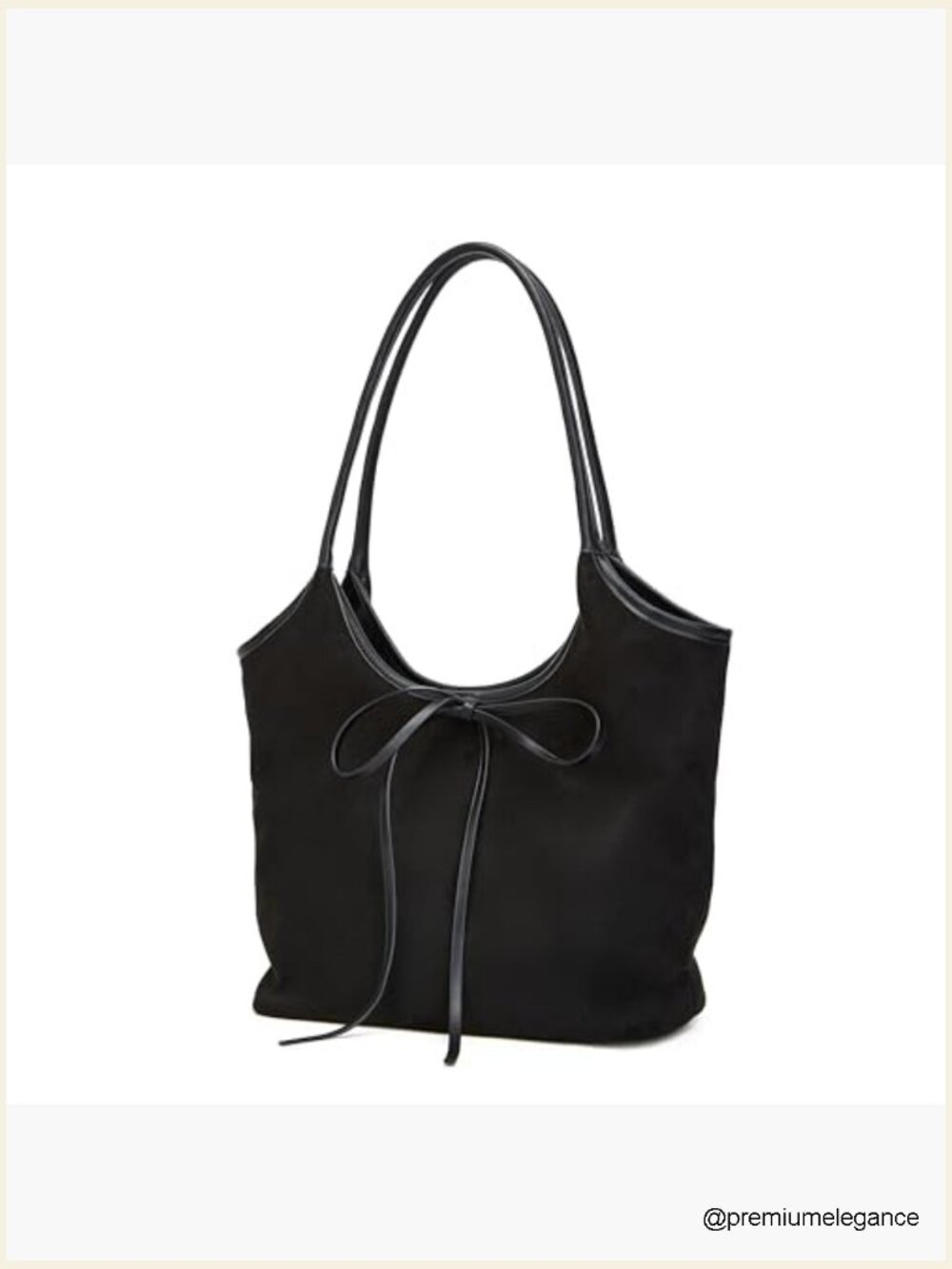 Vintage French Bow Tote Bag Large Capacity Hobo Shoulder Bag Satchel Purse - Picture 2 of 7